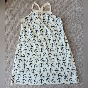 J CREW CREW CUTS 100% COTTON SUMMER SUN DRESS ANCHOR PRINT GIRLS 14
